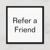 Vorlage für schwarze und weiße Geschäftsmodelle ei Empfehlungskarte (Rückseite)