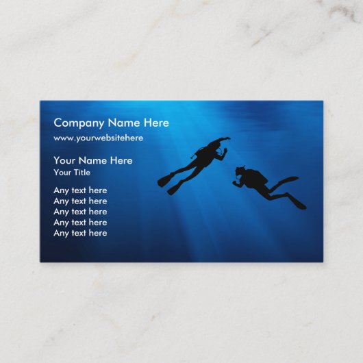 Vorlage für Scuba Diving Business Cards Visitenkarte (Vorderseite)