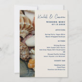 Vorlage für Seashells Coastal Wedding Menu (Vorderseite)