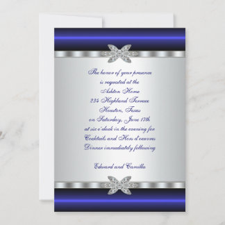 Vorlage für Silver & Blue Cocktail-Party Einladung