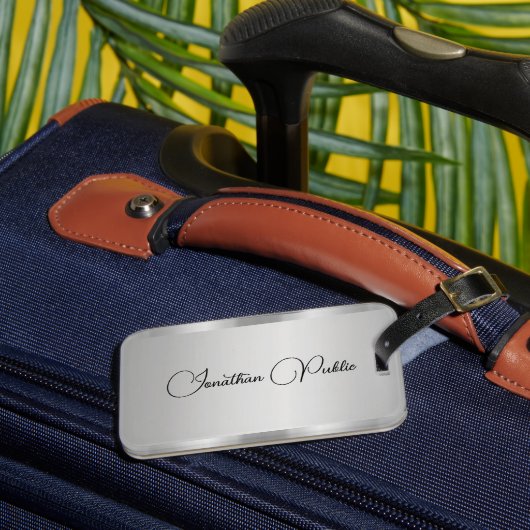 Vorlage für Silver Look Kalligrafy Script Gepäckanhänger (Vorderseite Insitu 3)