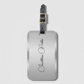 Vorlage für Silver Look Kalligrafy Script Gepäckanhänger (Vorderseite Vertikal)