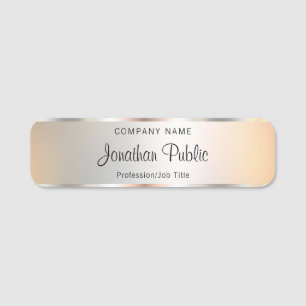 Vorlage für Silver Look Typografie Namensschild