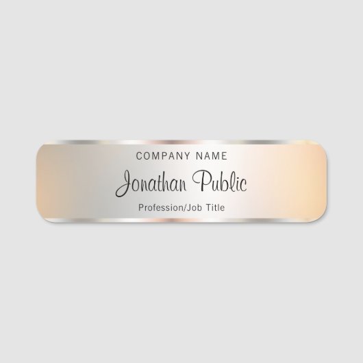 Vorlage für Silver Look Typografie Namensschild (Vorderseite)