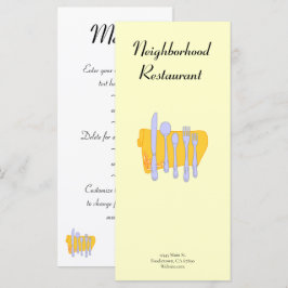 Vorlage für Silverware und Napkin Custom Menu Flye