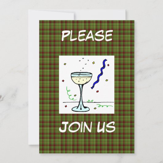 Vorlage für Silvester-Party Einladungen (Vorderseite)