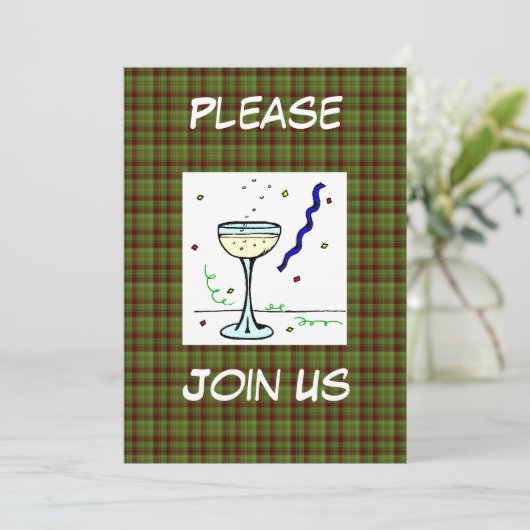 Vorlage für Silvester-Party Einladungen (Stehend Vorderseite)