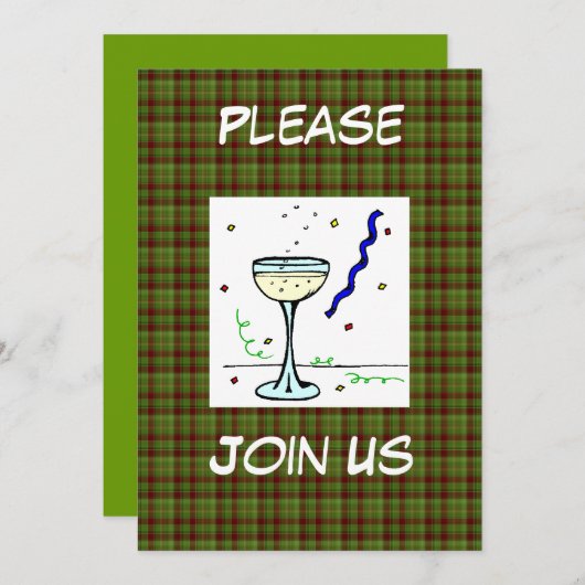 Vorlage für Silvester-Party Einladungen (Vorne/Hinten)