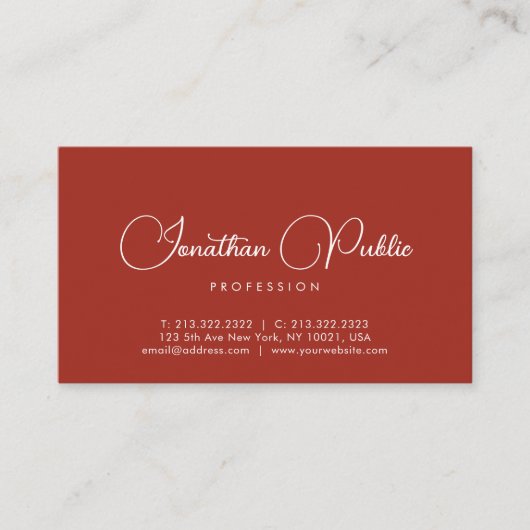 Vorlage für Skriptnamen Moderne Elegante Beruflich Visitenkarte (Vorderseite)