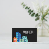 Vorlage für Skyline-Visitenkarten von Realtor Visitenkarte (Stehend Vorderseite)