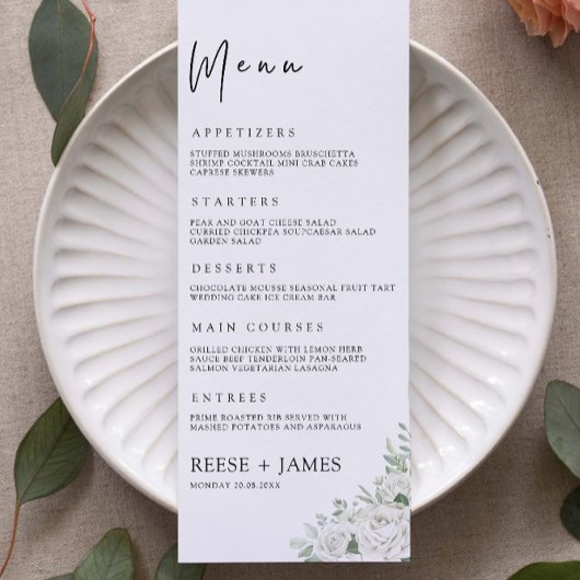 Vorlage für Smarald Green Wedding Menu Cards
