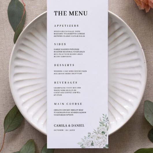 Vorlage für Smarald Green Wedding Menu Cards