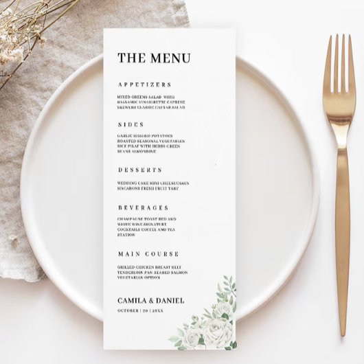 Vorlage für Smarald Green Wedding Menu Cards