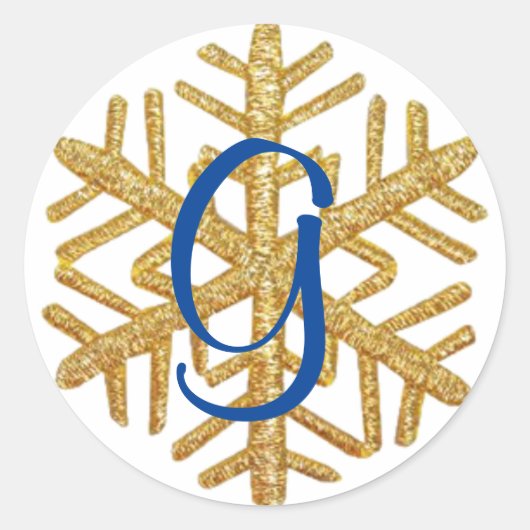 Vorlage für Snowflake Monogram Sticker (Vorderseite)