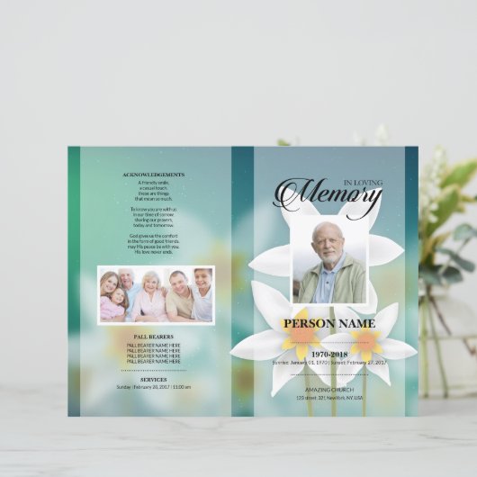 Vorlage für Sonnenblumenbeerdigung (Stehend Vorderseite)