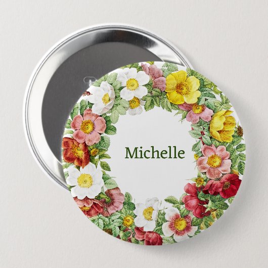 Vorlage für Springtime-Blumenmuster Button (Vorne & Hinten)