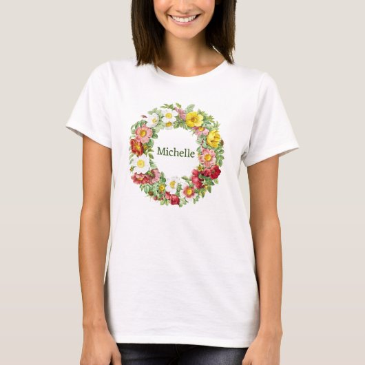 Vorlage für Springtime-Blumenmuster T-Shirt (Vorderseite)