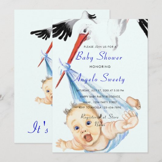 Vorlage für Storch- und Babydusche (Vorne/Hinten)