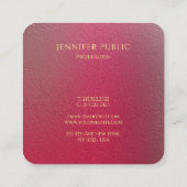 Vorlage für strukturiertes Gold Monogram Quadratische Visitenkarte (Rückseite)