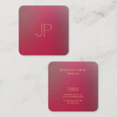 Vorlage für strukturiertes Gold Monogram Quadratische Visitenkarte (Vorne/Hinten)