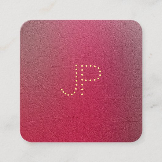 Vorlage für strukturiertes Gold Monogram Quadratische Visitenkarte (Vorderseite)