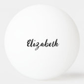Vorlage für Text mit weißem und schwarzem Namen Tischtennisball (Vorderseite)
