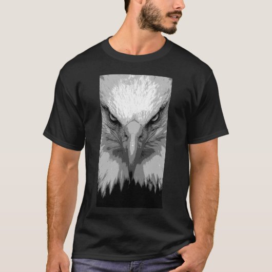 Vorlage für Tieradler Moderne Mens Black T-Shirt (Vorderseite)