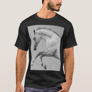 Vorlage für Tierkrümmer Pferde Mens Black Modern T-Shirt
