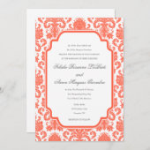 Vorlage für Tomato Red Weddings Designer Damask (Vorne/Hinten)