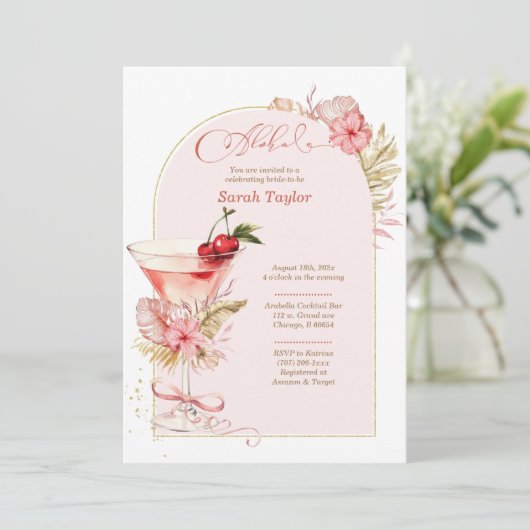 Vorlage für tropisches Brautparty (Stehend Vorderseite)