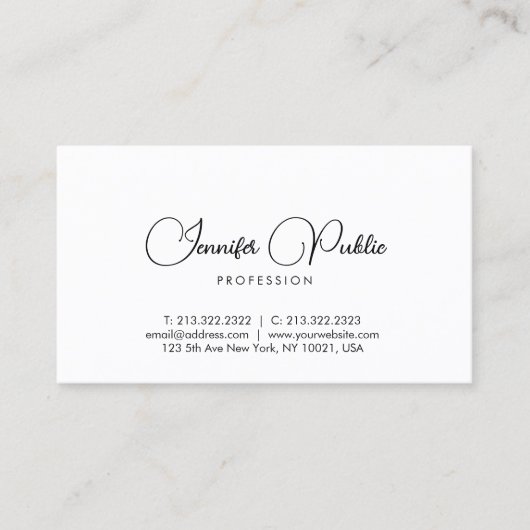 Vorlage für Typografie Elegant Moderne Minimalisti Visitenkarte (Vorderseite)