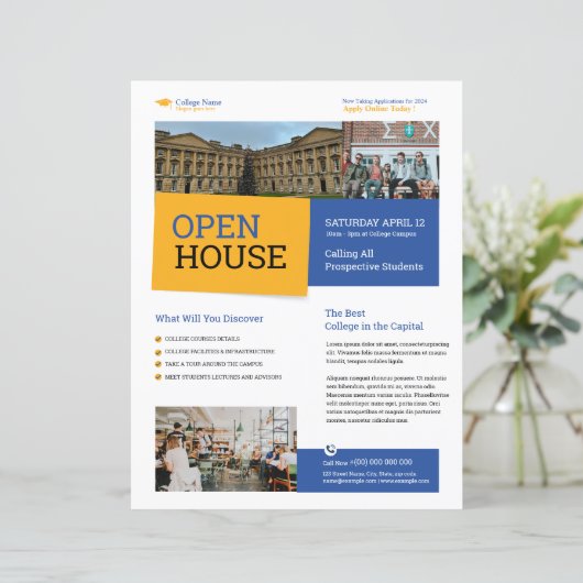 Vorlage für Uni Open House-Flyer (Stehend Vorderseite)