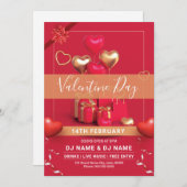 Vorlage für Valentinstag Party Flyer (Vorne/Hinten)