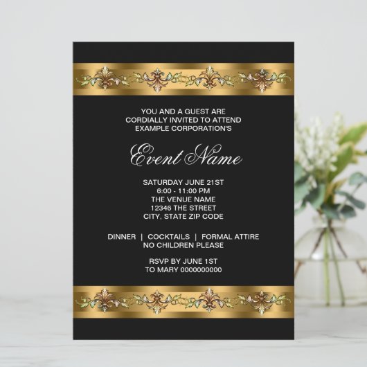 Vorlage für Veranstaltungen in Black and Gold Corp (Stehend Vorderseite)