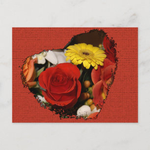 Vorlage für vermisstes Herz-Bouquet hinten Postkarte