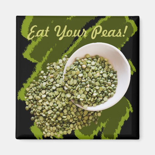 Vorlage für verschüttetes, getrocknetes grünes Pea Magnet (Vorne)