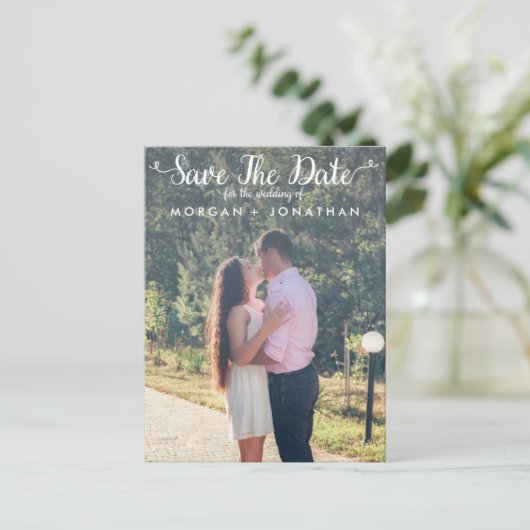 Vorlage für vertikale Save the Date Postkarten (Stehend Vorderseite)