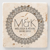 Vorlage für verzierten Circle Frame-Hochzeitstext Steinuntersetzer (Vorderseite)