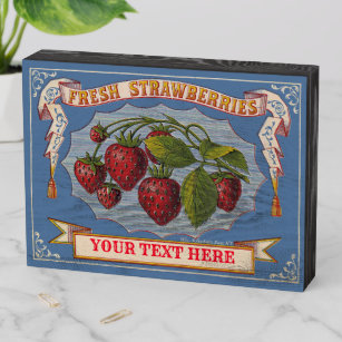 Vorlage für viktorianische Ära Fresh Erdbeeren Holzkisten Schild