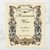 Vorlage für viktorianische Reifenblumen und Weinka Weinetikett (Einzelnes Label)