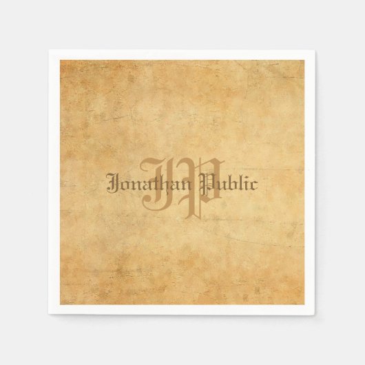 Vorlage für Vintag handgeschriebene Monogramm-Hoch Serviette (Vorderseite)