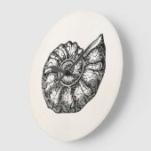 Vorlage für Vintage Ammonite Seashell Fossilien-Mu Große Wanduhr (Winkel)