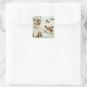 Vorlage für Vintage Cowboy-Sticker Quadratischer Aufkleber (Tasche)