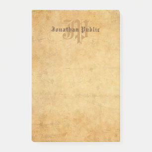 Vorlage für Vintage Kalligrafie-Eleganmonogramm Post-it Klebezettel