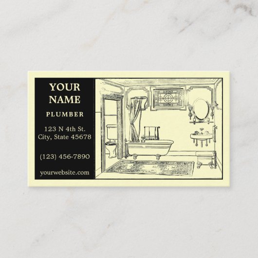 Vorlage für Vintage Klempner Visitenkarte (Vorderseite)