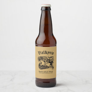 Vorlage für Vintage mittelalterliche Valkyrie Bierflaschenetikett