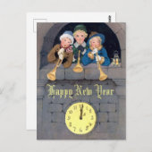 Vorlage für Vintage Neujahrswirren Postkarte (Vorne/Hinten)