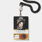 Vorlage für Vintage Rose dunkle Beerdigungslogos   Ausweis (Vorderseite mit Lanyard)