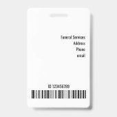 Vorlage für Vintage Rose dunkle Beerdigungslogos   Ausweis (Rückseite)