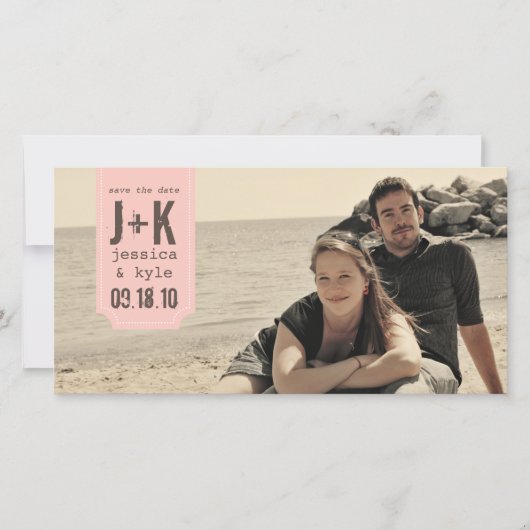 Vorlage für Vintage Save the Date Fotokarten (Vorderseite)
